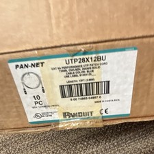 6 new slim Panduit UTP28X12BU RJ-45 Ethernet Patch Cable 12 ft Blue Round picture