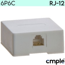 RJ12 Surface Mount Box 4P4C1 Port Telephone Keystone Jack Mount FAX Wall Box picture