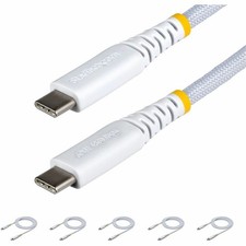 StarTech 5-Pack 3ft (91cm) White USB-C Charging Cable, 60W (3A) PD, Dual-Layer picture