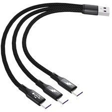 GELRHONR USB C Splitter Cable,USB A Male to 3 Type-C Charge 1 Pack 0.2M picture