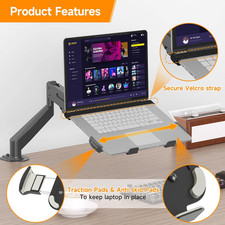 Adjustable 13 to 18 Inch Laptop VESA Arm Mount Tray for Monitor Arms and Stan... picture