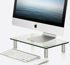 FITUEYES Clear Glass Monitor Riser Desktop Stand ✪NEW✪ DT103801GC iMac XBOX PS4 picture