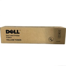 3 Genuine Dell 3100cn Color Laser Printer Yellow Toner Cartridge K4974 - NEW picture