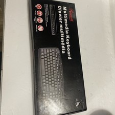 Rosewill Rk-700m USB Keyboard Membrane Keys Black Multimedia Keyboard New picture