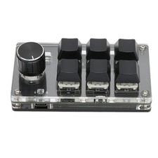 6 Keys Programmable Keypad, Mini Macro Gaming OSU With 1 Knob, USB Blue picture