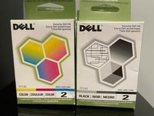Dell Ink Cartridges Black (3) Color (3) 7Y743 7Y745 LOT OF 6 - 2 Series Genuine picture