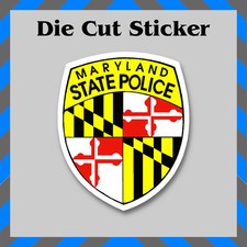 Maryland State Police Patch Sticker, Waterproof Die Cut Vinyl Printed Decal picture