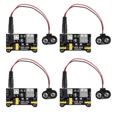 4pcs MB102 Solderless Breadboard Power Supply Module 3.3V/5V with 4pcs 9V Bat... picture