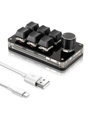 6-Key Programmable Mechanical Keypad with Knob, USB Mini Macro Pad One-Handed... picture