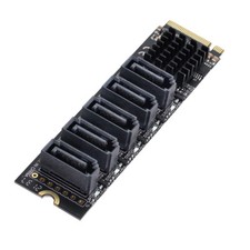 Cablecy Converter Hard Drive Extension Card JMB585 2280 PCI Express to SATA3.0 picture