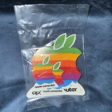 Vintage Apple Computer Rainbow Logo Decals Pack of 4 Stickers Sealed 1978–83 picture