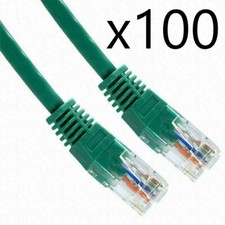 100 Pack Lot - 2ft CAT6 Ethernet Network LAN Router Patch Cable Cord Wire Green picture