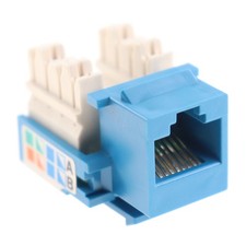 TE CONNECTIVITY 406372-6 AMP NETCONNECT CATEGORY-5E JACK, CAT5E, RJ45, BLUE picture