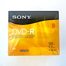 Sony DVD-R 10 Pack Recordable Blank Discs 4.7 GB 120 Min 1-16x NEW picture