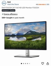 Dell P2425H 24 Inch Monitor 5ms FHD IPS DP HDMI picture