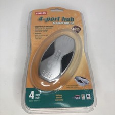 Staples 4-Port Hub Hi-Speed USB 2.0 with Desk Mounting Kit 2 Reusable Cable Ties picture