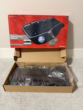 Microsoft Natural Ergonomic 4000 Wired Keyboard Model 1048 Black - NEW Open Box picture
