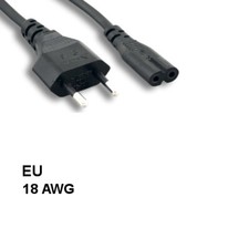 [x10] 6' EU Europe Non-Polarized 2 Pin Power Cable IEC-60320 C7/CEE 7/16 18AWG picture