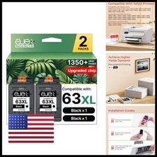 ejet 63XL Black Ink Cartridge Replacement for HP 63 4520 4650 3830 picture