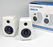 SANYUN SW-209 36W Bluetooth Gaming Computer Speakers White PC Desktop Pair picture