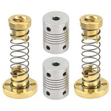 2 PCS Tr8x2 T8 Anti Backlash Spring Loaded Nut 2 Flexible Couplings 5mm to 8mm picture