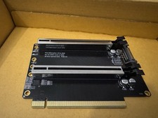 PCIe 3.0 x16 to Dual x8/x8 Bifurcation Riser Card 40.4mm SATA Power picture
