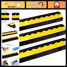 Heavy-Duty Rubber Cable Ramp Protector - 2-Channel Speed Bump, 22000Lbs Capacity picture