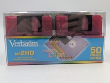 Verbatim DataLife Colors 50 Pack Disks in Storage Case MF 2HD IBM Formatted NEW  picture
