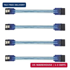 4Pack Blue SATA III Cable,SATA 3.0 6.0 Gbps 7pin Female to Female Data Cable wit picture