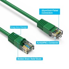 Fuji Labs Cat5E UTP Ethernet Network Booted Cable Green picture