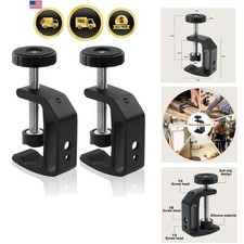 Universal C-Clamp Set for Desk Mount LCD Monitor Flash Worktables 2pcs picture