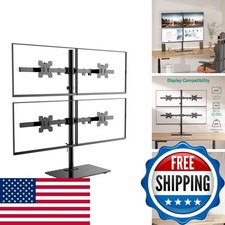 WALI Freestanding Quad Monitor Mount 17-27 Inch Screens, Fully Adjustable 4 picture
