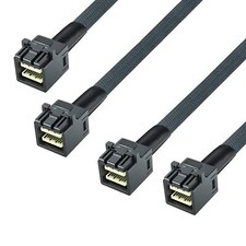 2 Pack 12G Internal Mini SAS Cable SFF-8643 to SFF-8643 100 Ohms 30AWG 1 Meter picture