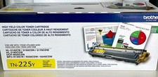 Genuine Brother TN-225Y Yellow High Yield Toner Cartridge OEM TN225Y 2,200 Pages picture