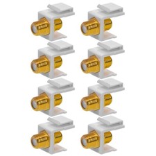 8 Pcs F Type Keystone Jack Coupler Coax Cable Connector Snap In Insert White picture