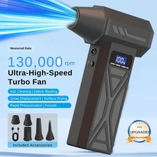130,000 RPM Turbo Air Duster Blower Electric Compressed Air Gun Cordless picture