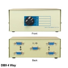 KNTK 4-Way DB9 Female Data Transfer Switch Box Box Rotary Printer RS232 Serial picture