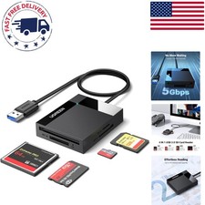 4-Port USB 3.0 Card Reader for Efficient 5Gbps Data Transfer, Compact Design picture