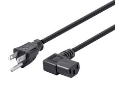 Monoprice 10ft 14AWG Right Angle Power Cord Cable w/ 3 10 feet, Black picture
