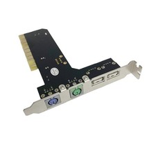 Keyboard Mouse Adapter Card PCI 32bit to 2x PS2 PS/2 + 2x USB 2.0 Port for PC picture