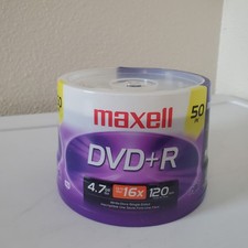 Maxell DVD+R Discs 4.7GB 50 Pack Single Sided New Sealed picture