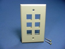 Leviton 41080-6IP Ivory QuickPort 6-Port Box Mount Plastic Wallplate picture