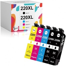 5P T220XL 220-XL Ink Cartridges For Epson XP420 XP424 XP320 WF2630 WF2660 WF2760 picture