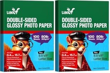 8.5x11 Photo Paper, 80lb Double-Sided Glossy Inkjet, 2 Packs of 100 Sheets picture