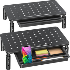 Monitor Stand Riser with Drawer Adjustable Height Metal Desk Organizer for picture