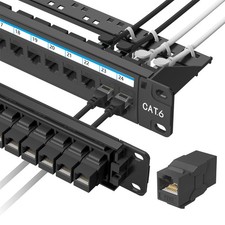 [UL Listed] 24 Port Patch Panel Rackmount or Wall Mount 19-Inch, 1U Cat 6 Net... picture