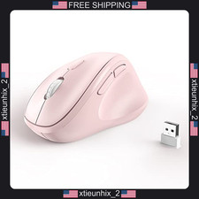 Wireless Ergonomic Mouse for PC, Laptop, Desktop, Pink, USB Receiver picture