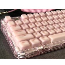 Mechanical Keyboard Keycaps Pink Jelly PBT Translucent Jade Custom 113 Keys picture