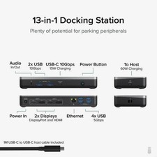 Plugable Technologies UD-MSTHDC USB-C DUAL DOCK 60W CHROMEBOOK DOCKING STATION picture