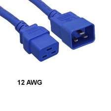 Blue Color 6 feet 12AWG Power Cord IEC-60320 C19 to C20 20A/250V SJT Server PDU picture